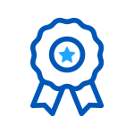 Blue prize ribbon icon