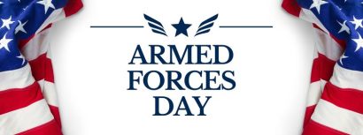 Armed Forces Day graphic with American Flag