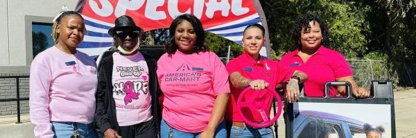 America's Car-Mart of Milledgeville, Georgia associates raise awareness in October for cancer treatment.