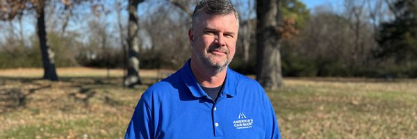 America’s Car-Mart associate and Head of Credit and Risk Management, Steve Kline poses outside at corporate headquarters in Rogers Arkansas.